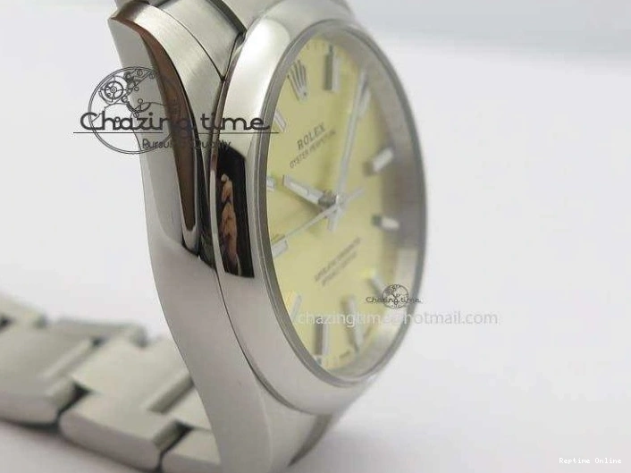 0120 Oyster Perpetual 34mm Ladies 114300 1:1 Best Edition Champagne Dial On SS Bracelet A FlexibleFit 3804